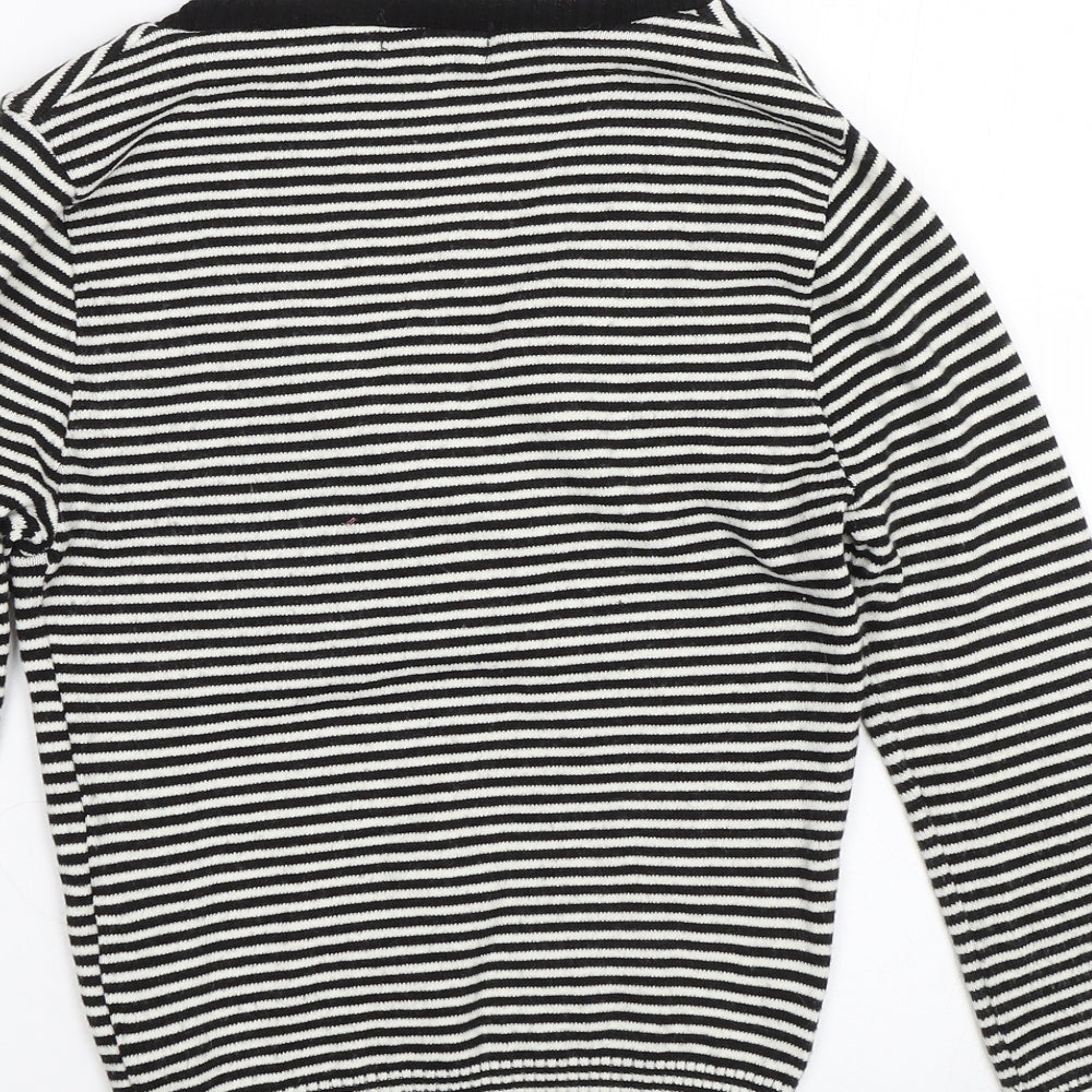 Topshop Womens Black Striped  Pullover Jumper Size 8