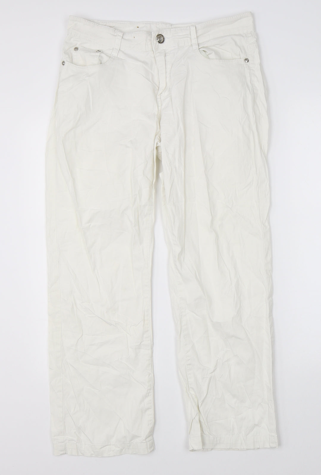 Miss Cherry Womens White   Trousers  Size 30 in L26 in