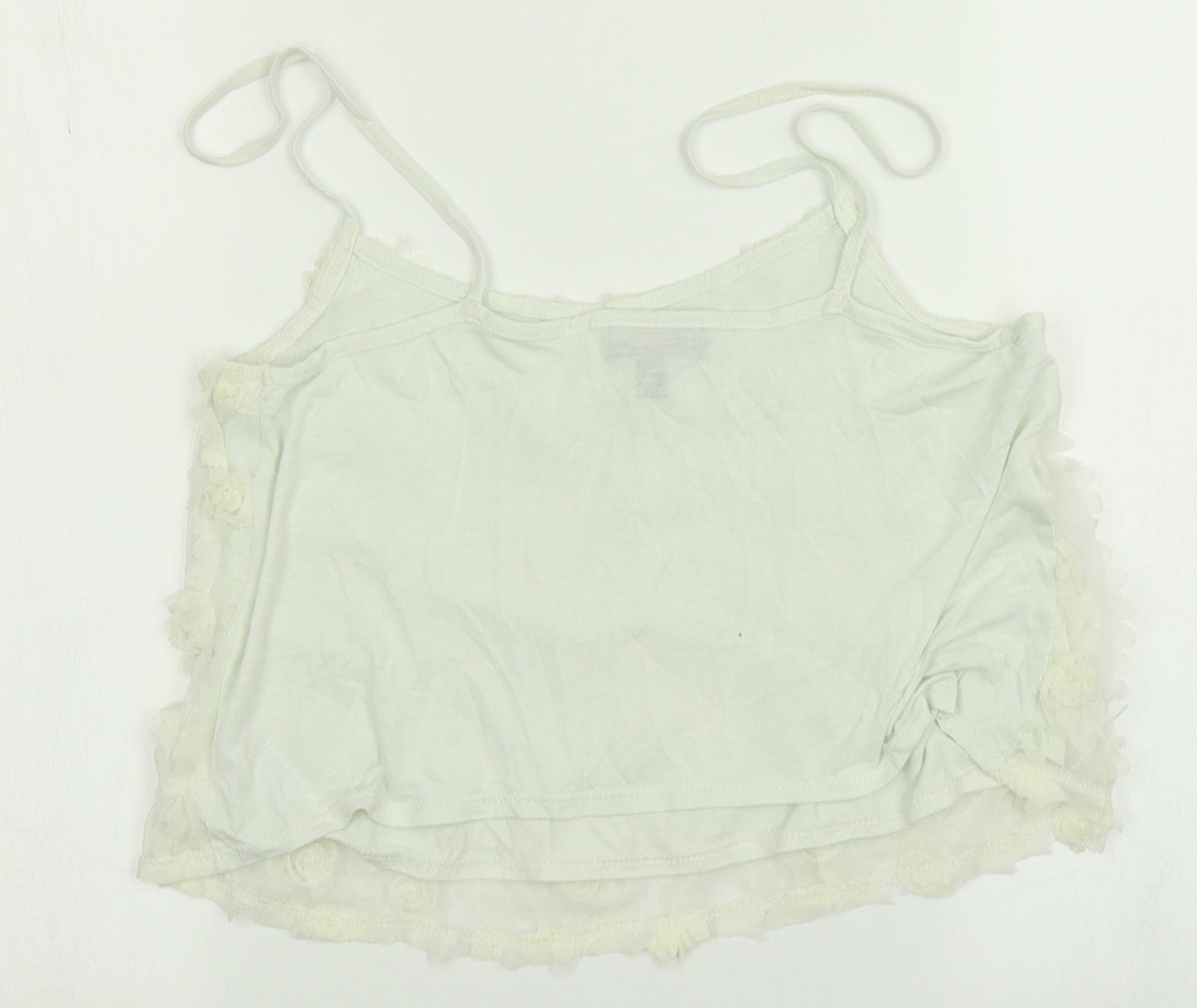 Topshop Womens White Floral  Cropped Tank Size 10