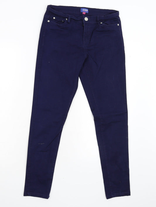 Originals Womens Blue  Denim Skinny Jeans Size 10 L28 in
