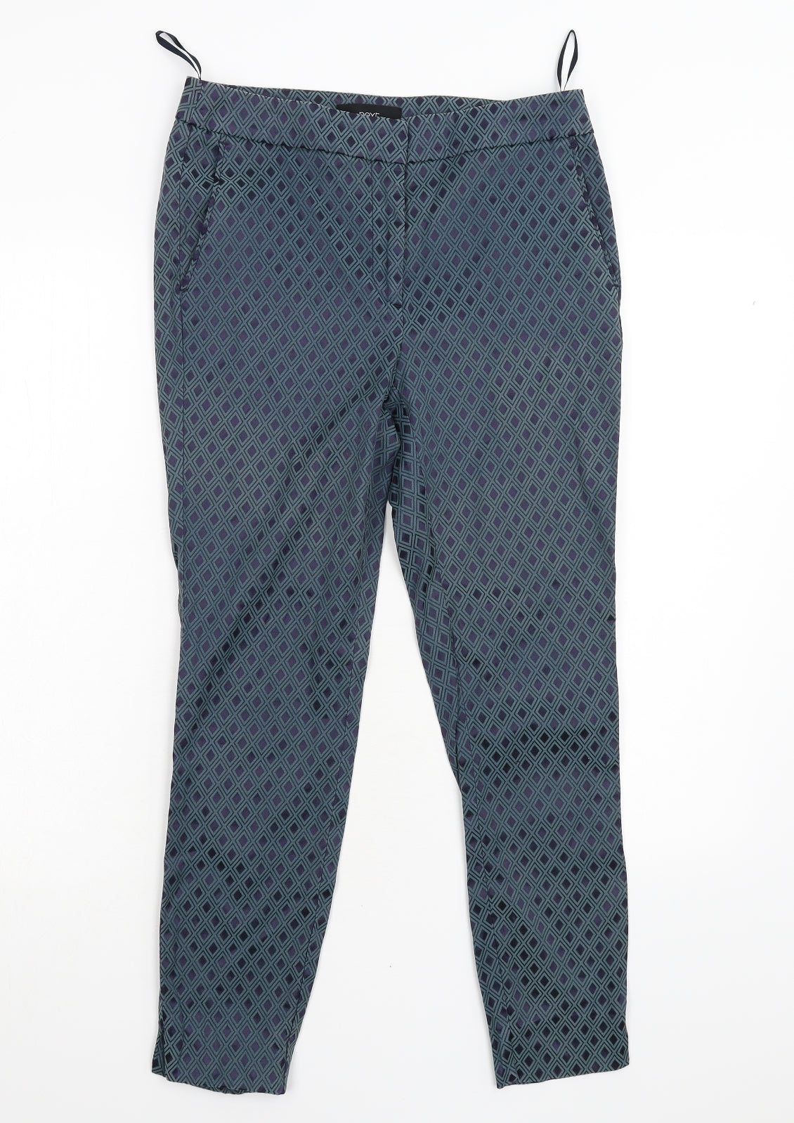 NEXT Womens Green Geometric  Trousers  Size 8 L25 in