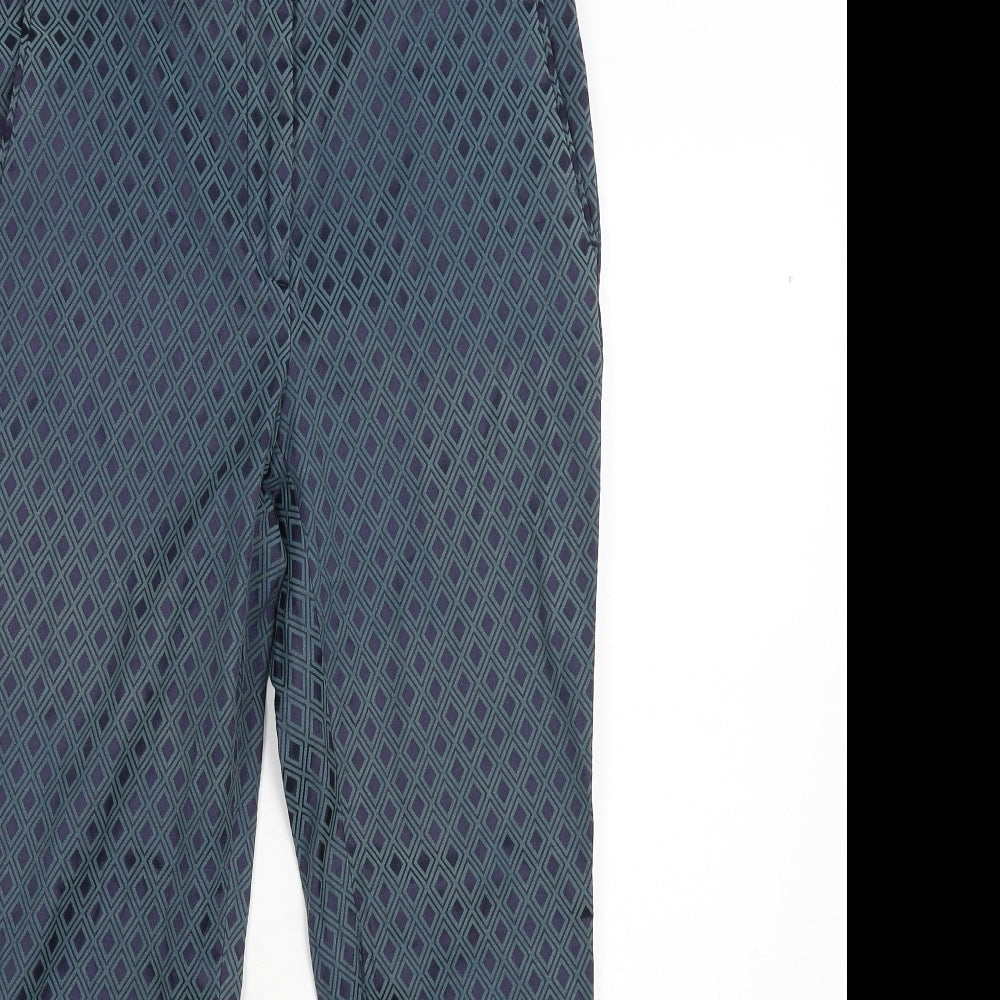 NEXT Womens Green Geometric  Trousers  Size 8 L25 in
