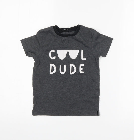 George Boys Grey   Basic T-Shirt Size 3-4 Years  - Cool Dude