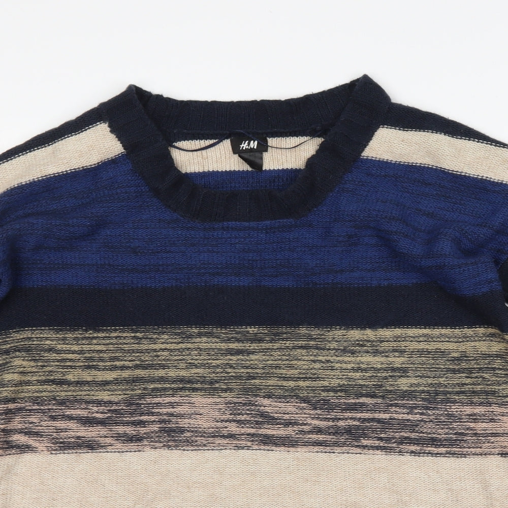 H&M Womens Multicoloured Striped  Pullover Jumper Size XS