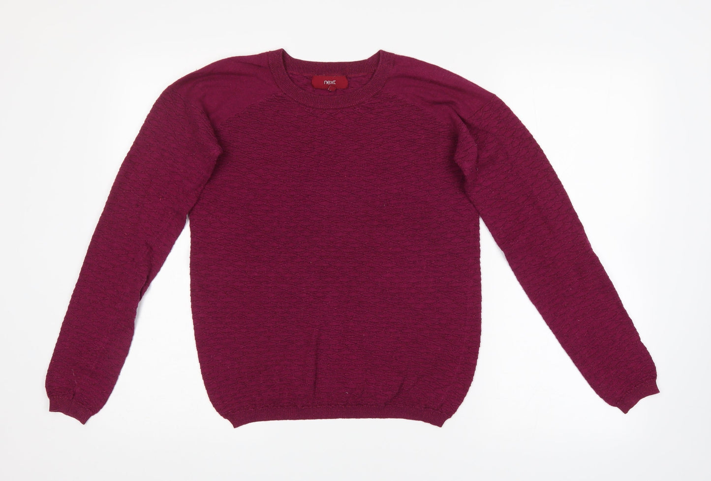 NEXT Womens Purple Argyle/Diamond  Pullover Jumper Size 8
