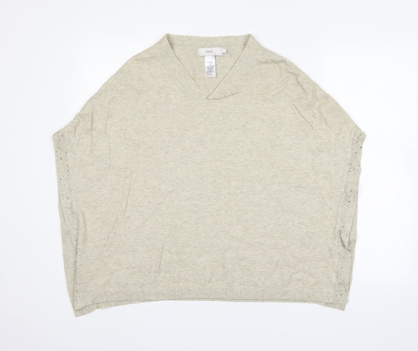 NEXT Womens Beige   Wrap Jumper Size 8