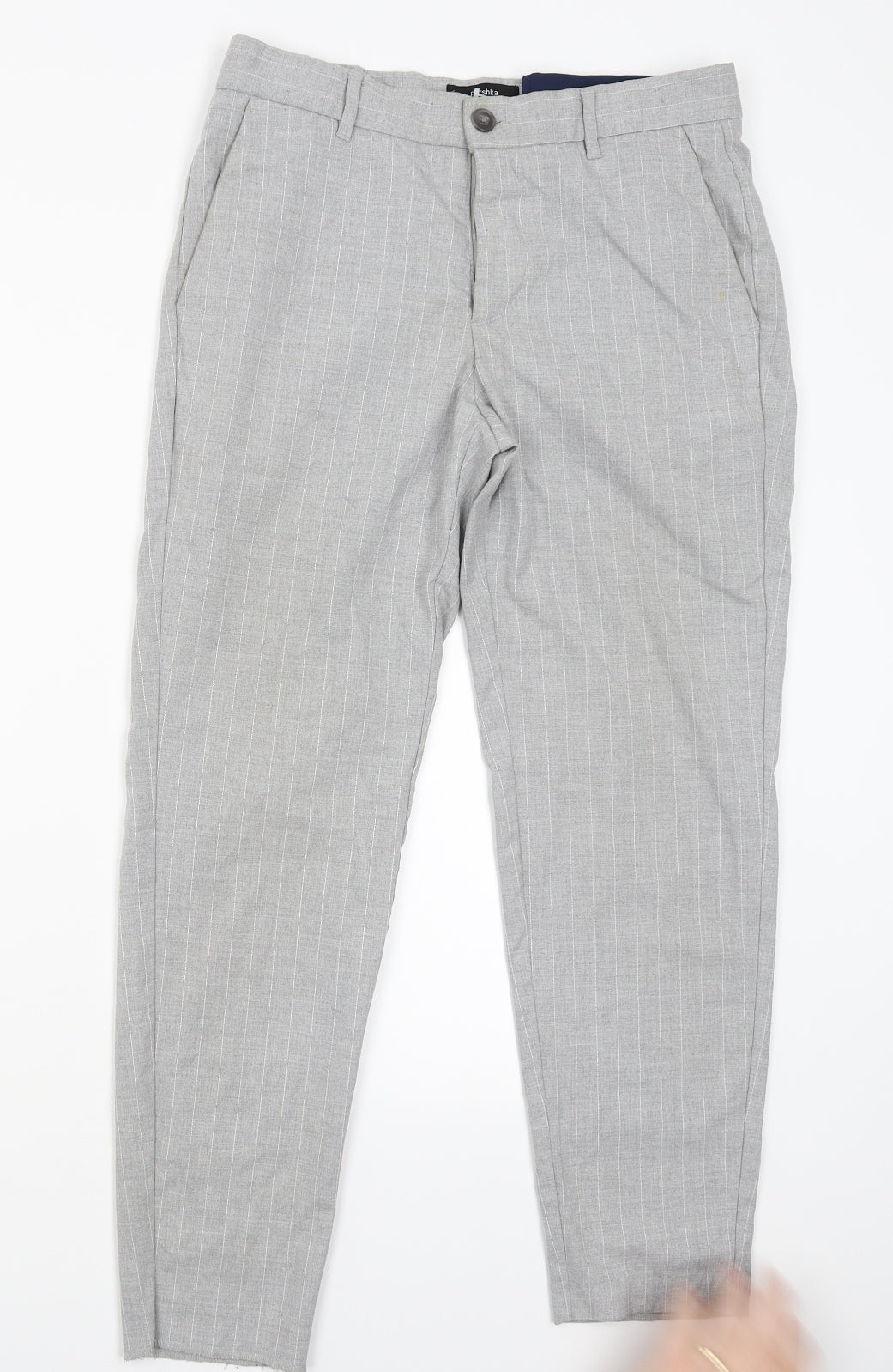 Berkshka Womens Grey Striped  Capri Trousers Size 38 L26 in