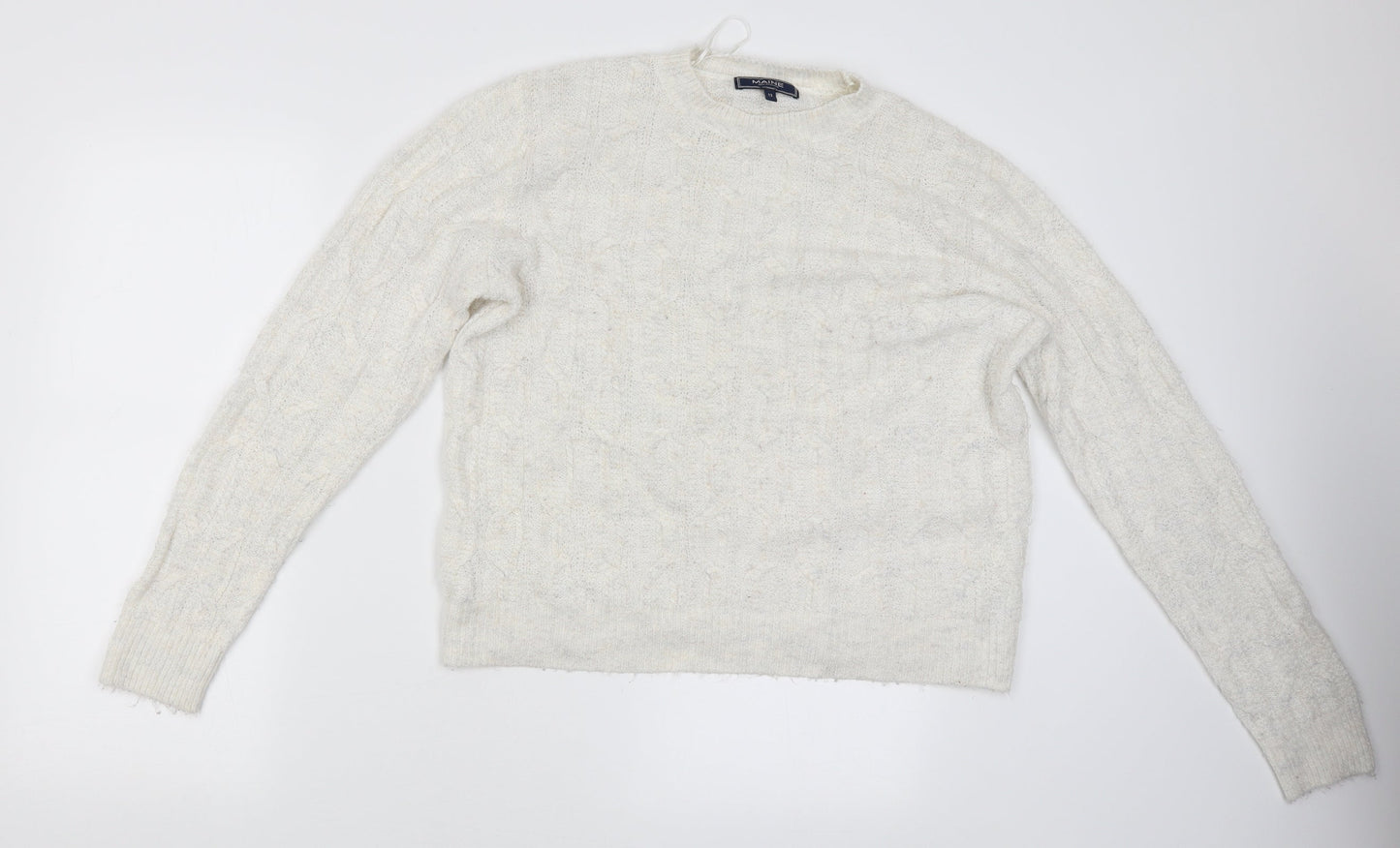 Maine Womens White   Pullover Jumper Size 12