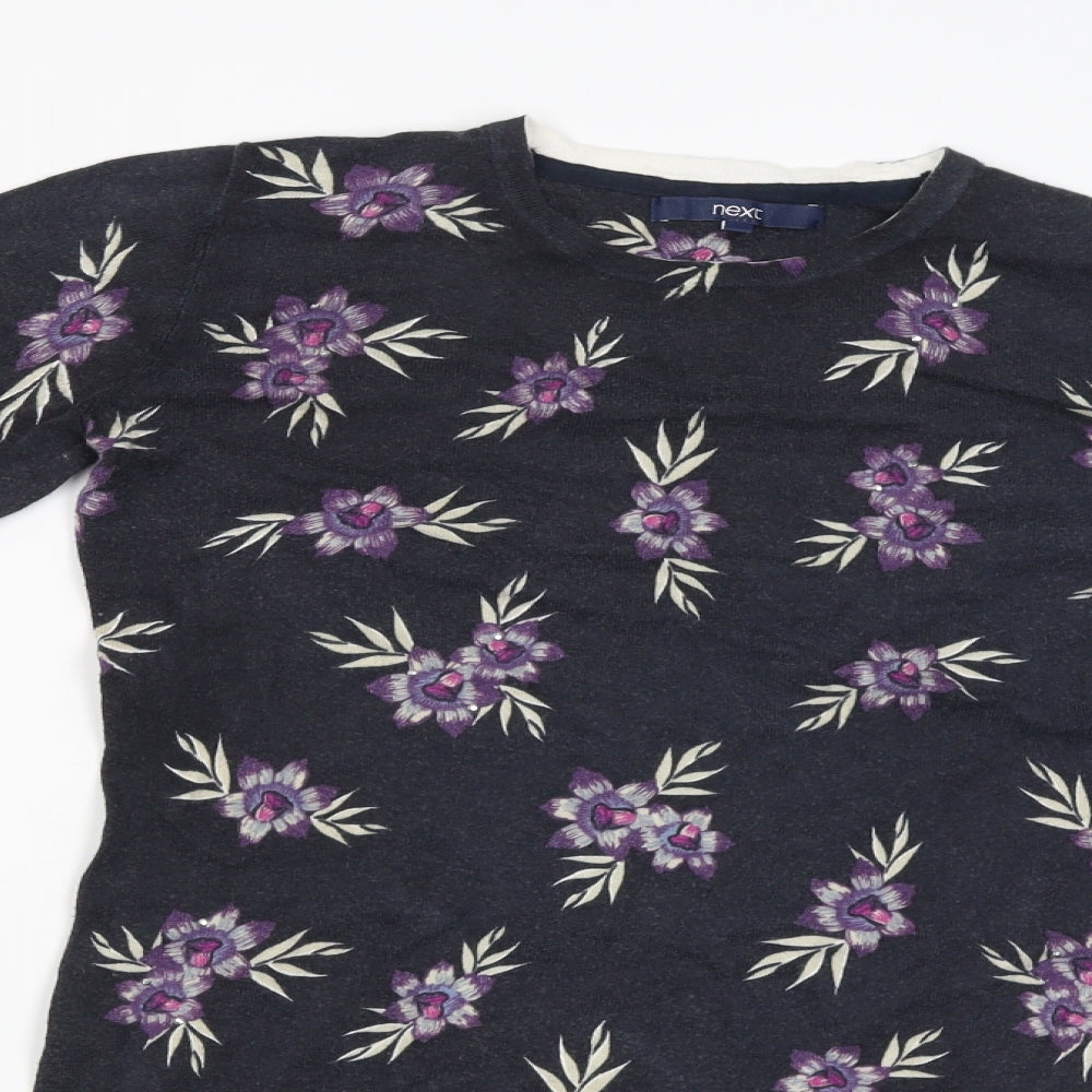 NEXT Womens Blue Floral  Pullover Jumper Size 10