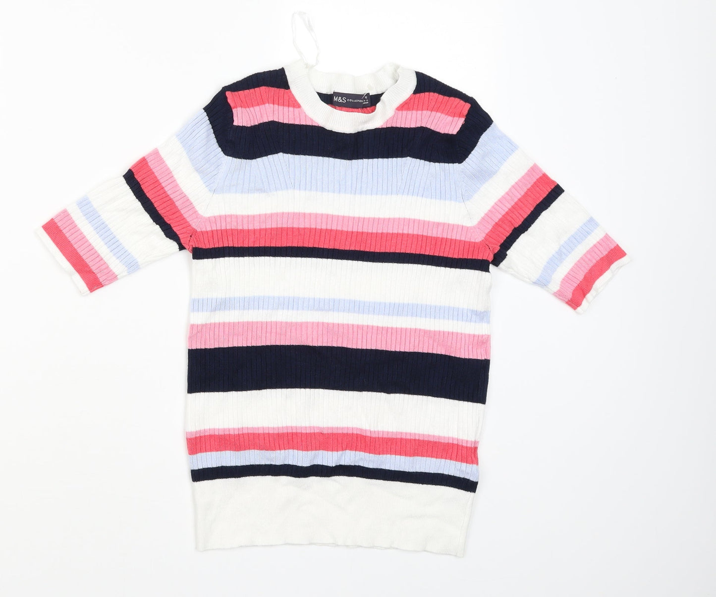 M&S Womens Multicoloured Striped  Pullover Jumper Size 12