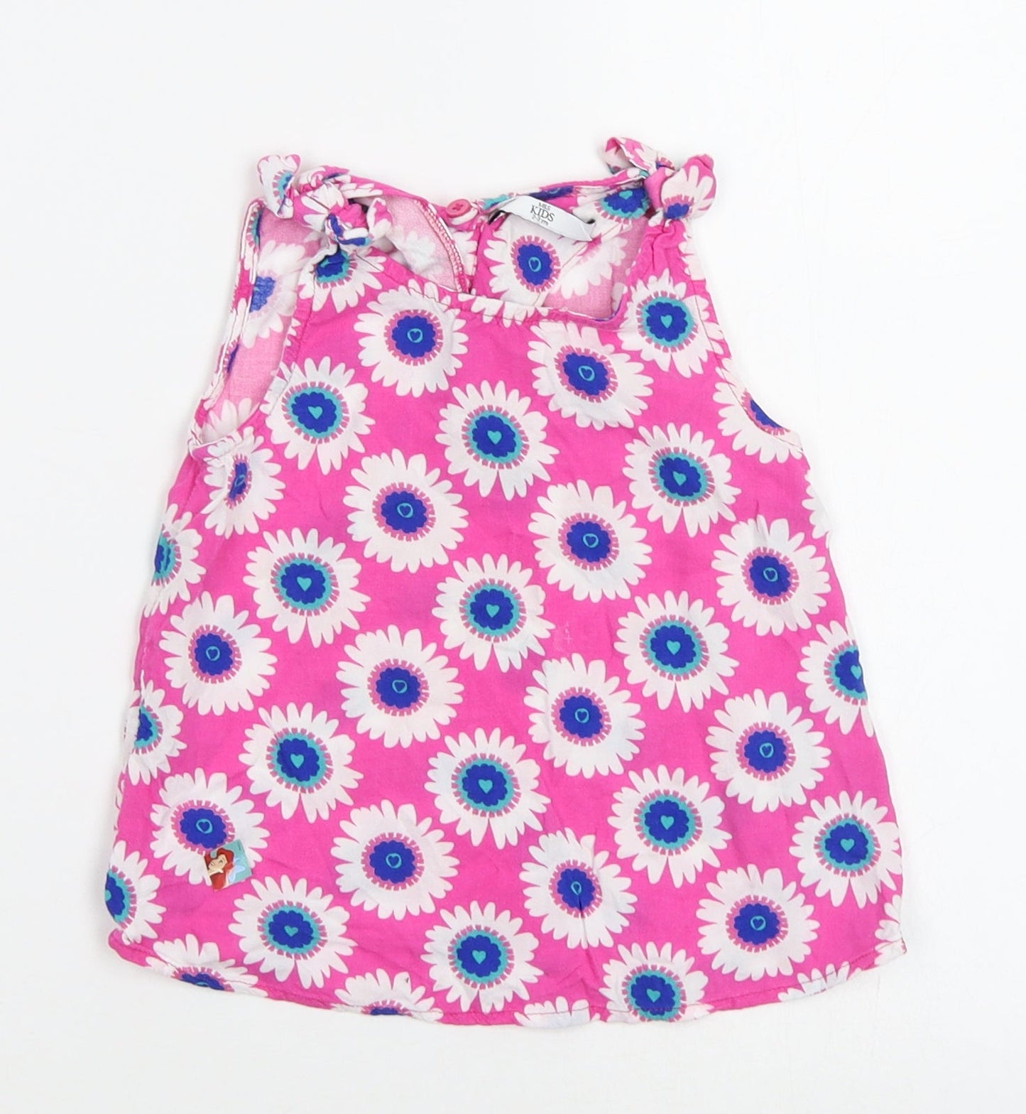 M&S Girls Pink Floral  A-Line  Size 2-3 Years