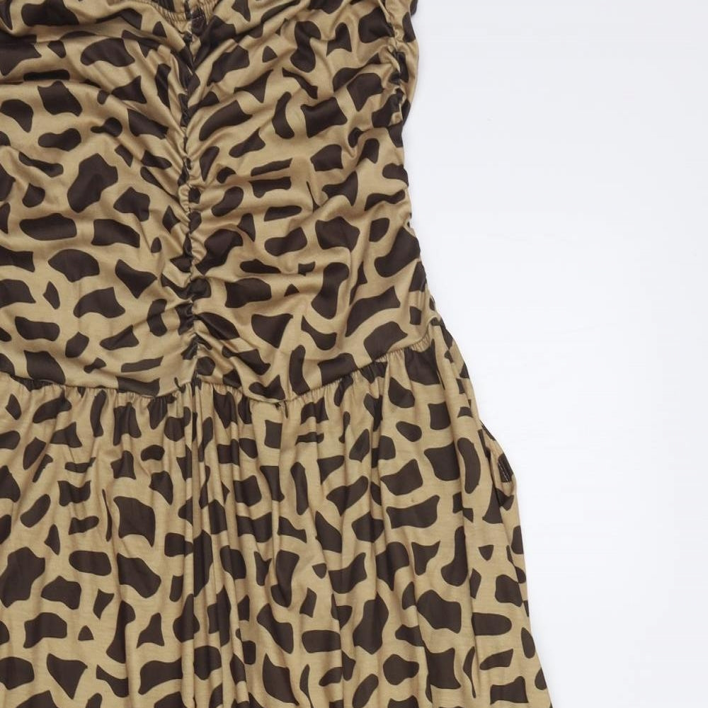 Preworn Womens Brown Animal Print  A-Line  Size M