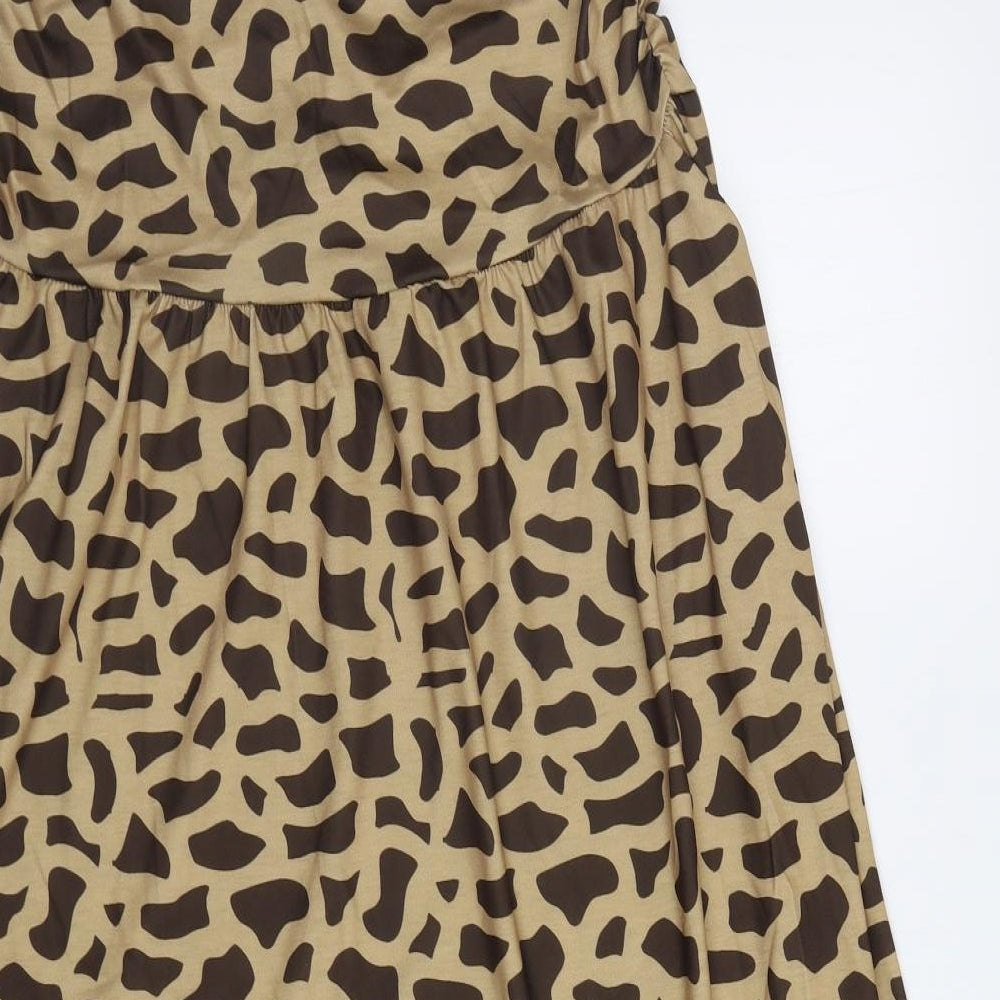 Preworn Womens Brown Animal Print  A-Line  Size M