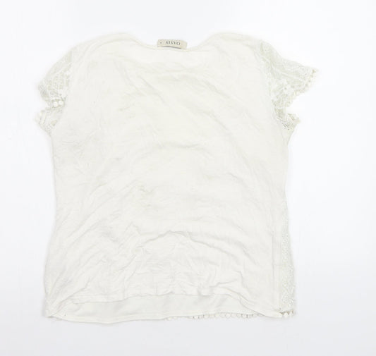 Oasis Womens White   Basic Blouse Size M