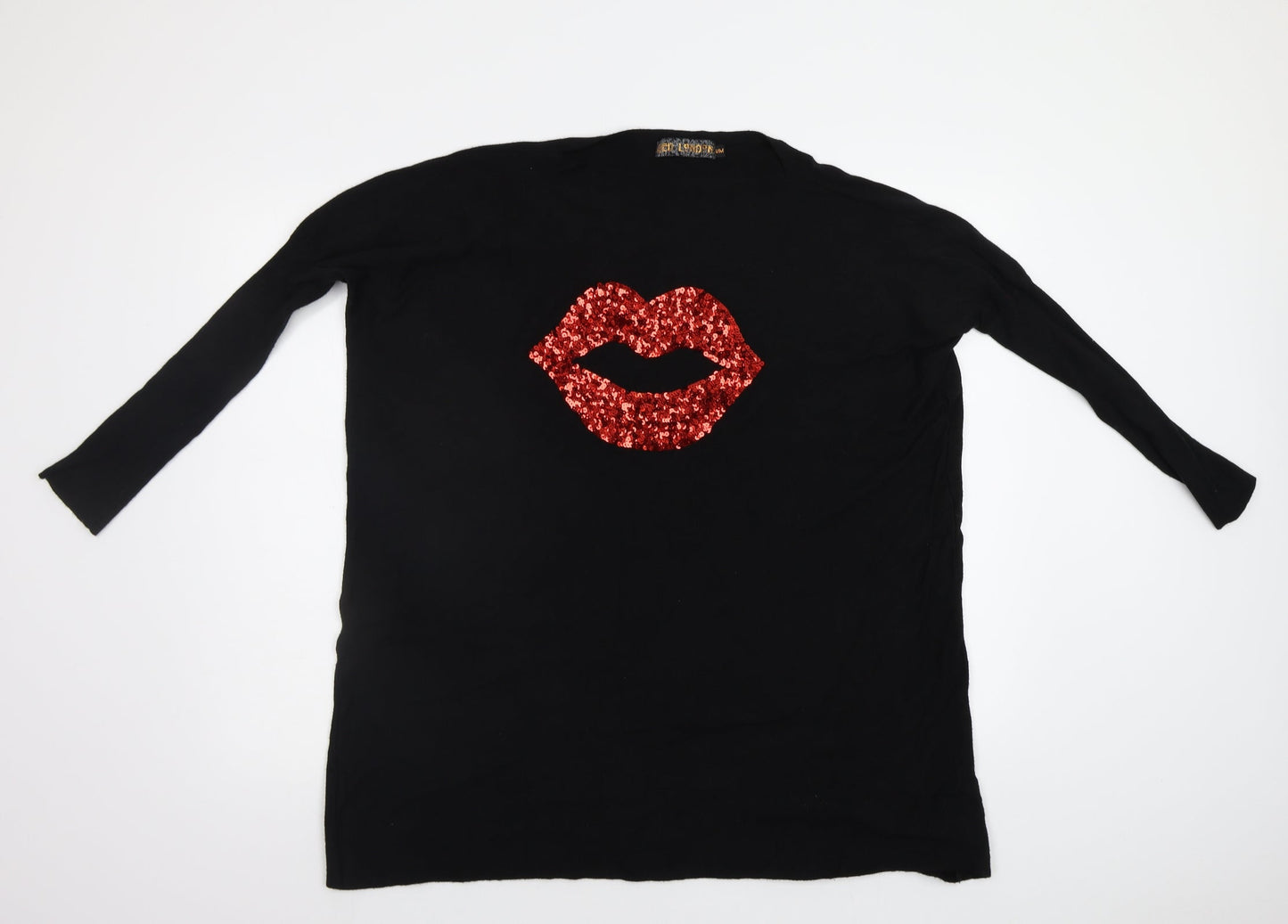 QED London Womens Black   Pullover Jumper Size M  - Sequin detail