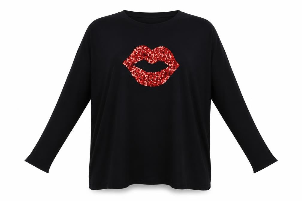 QED London Womens Black   Pullover Jumper Size M  - Sequin detail