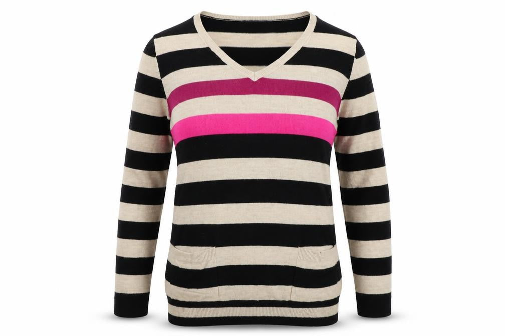 South Womens Multicoloured Striped  Pullover Jumper Size L