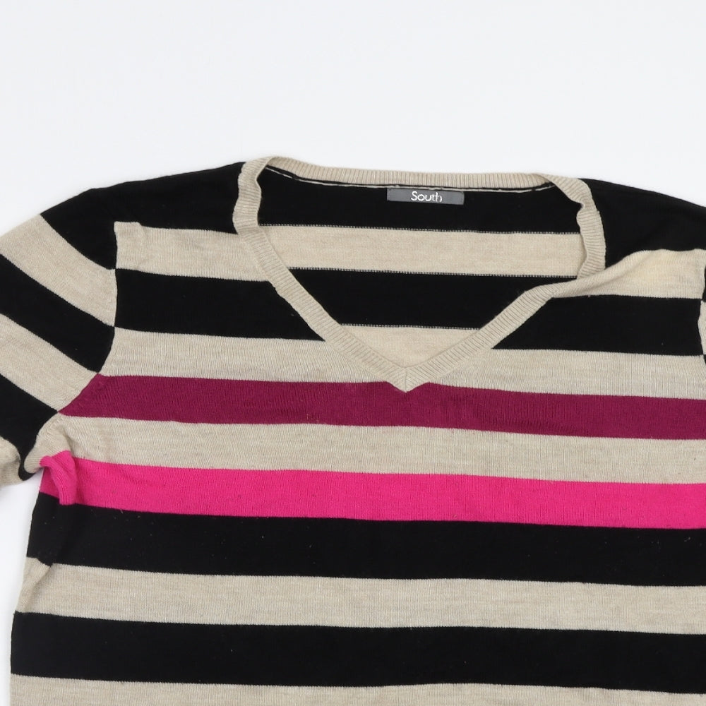 South Womens Multicoloured Striped  Pullover Jumper Size L