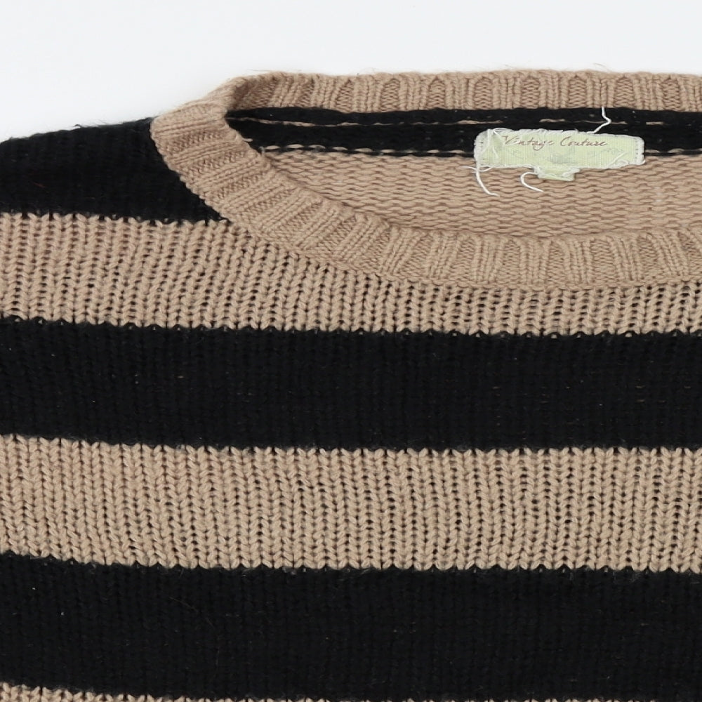 vintage couture Womens Beige Striped  Pullover Jumper Size 12