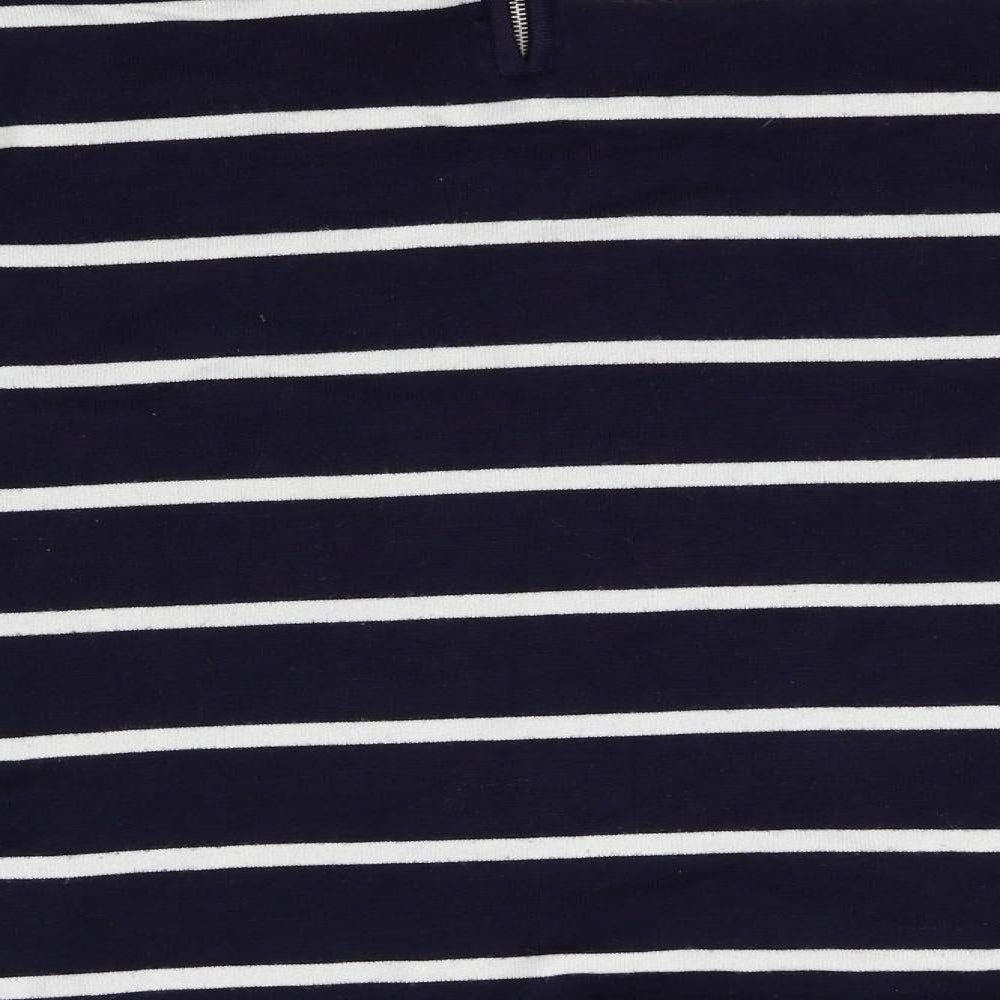 89th & Madison Womens Blue Striped  Pullover Jumper Size M