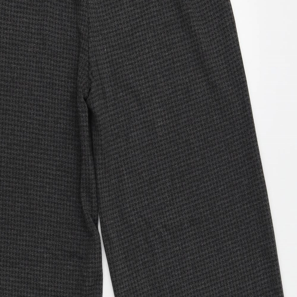 M&S Womens Grey Check  Trousers  Size 12 L28 in
