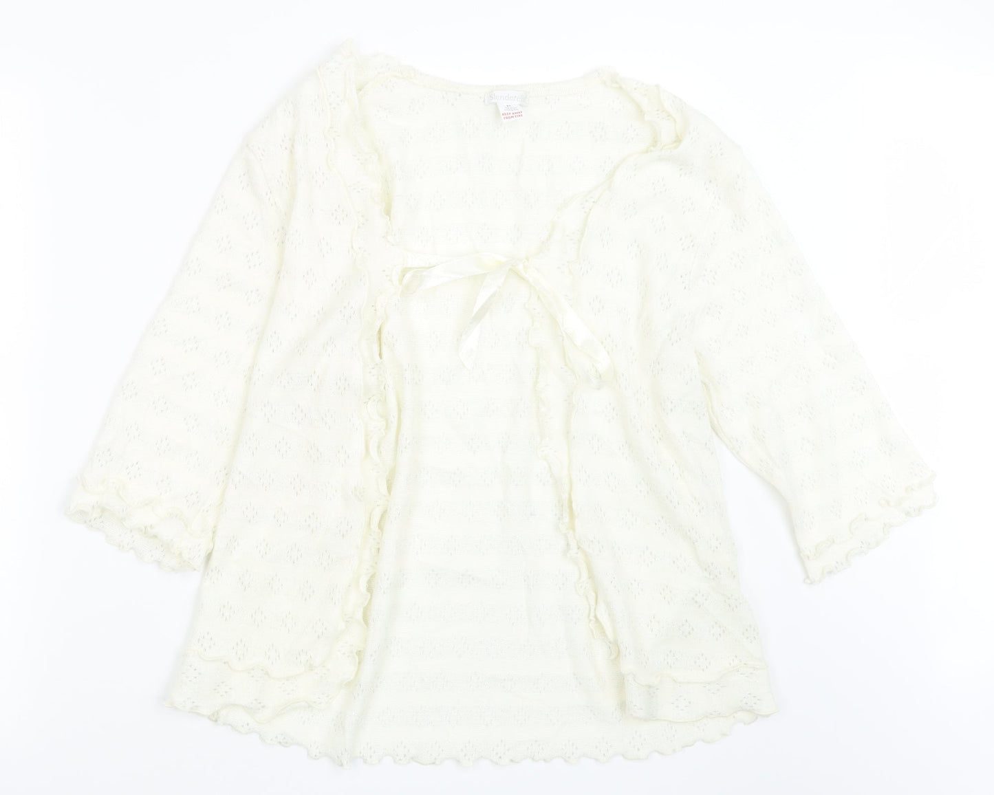 Slenderella Womens Ivory  Knit Cardigan Jumper Size M