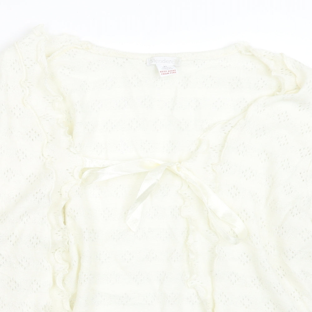 Slenderella Womens Ivory  Knit Cardigan Jumper Size M