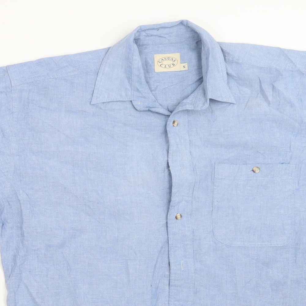 Casual Club Mens Blue    Button-Up Size S