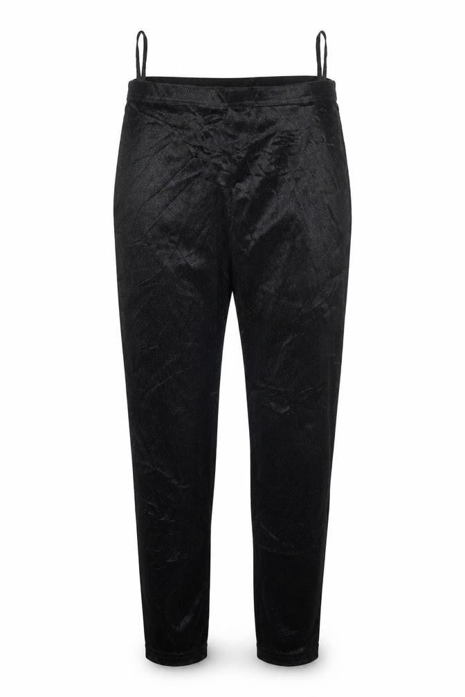 Front view of Papaya women’s black capri trousers, size UK 12, 28-inch leg