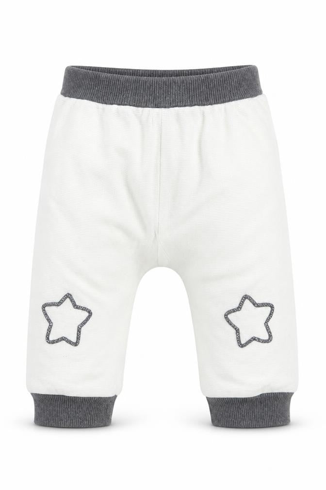 Front view of Disney Baby Baby White Knit Capri Trousers, size 12-18, Months