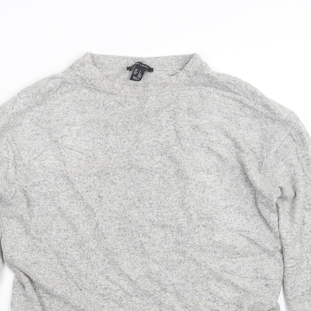 New Look Womens Grey  Knit Pullover Jumper Size S