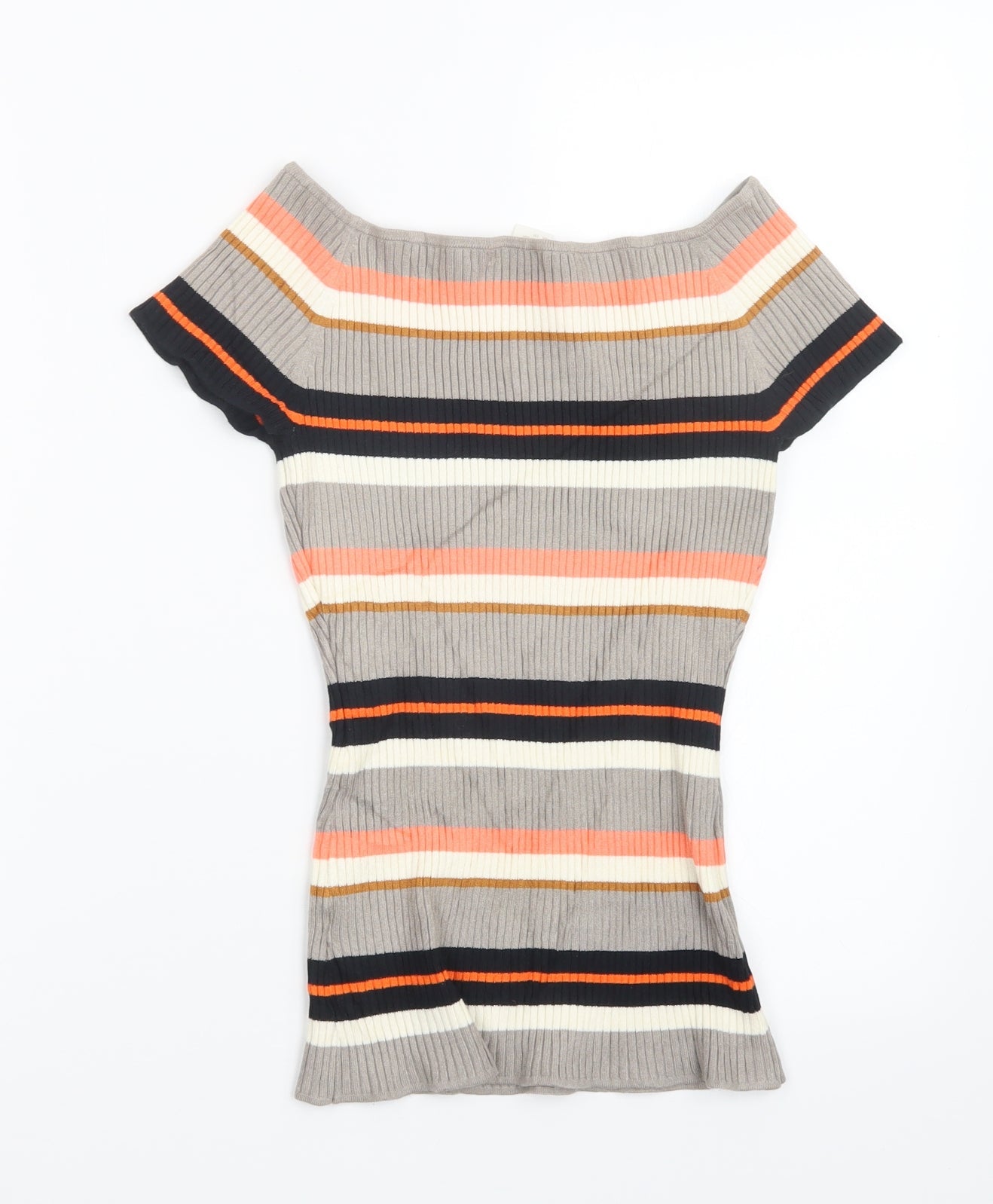H&M Womens Beige Striped  Pullover Jumper Size S