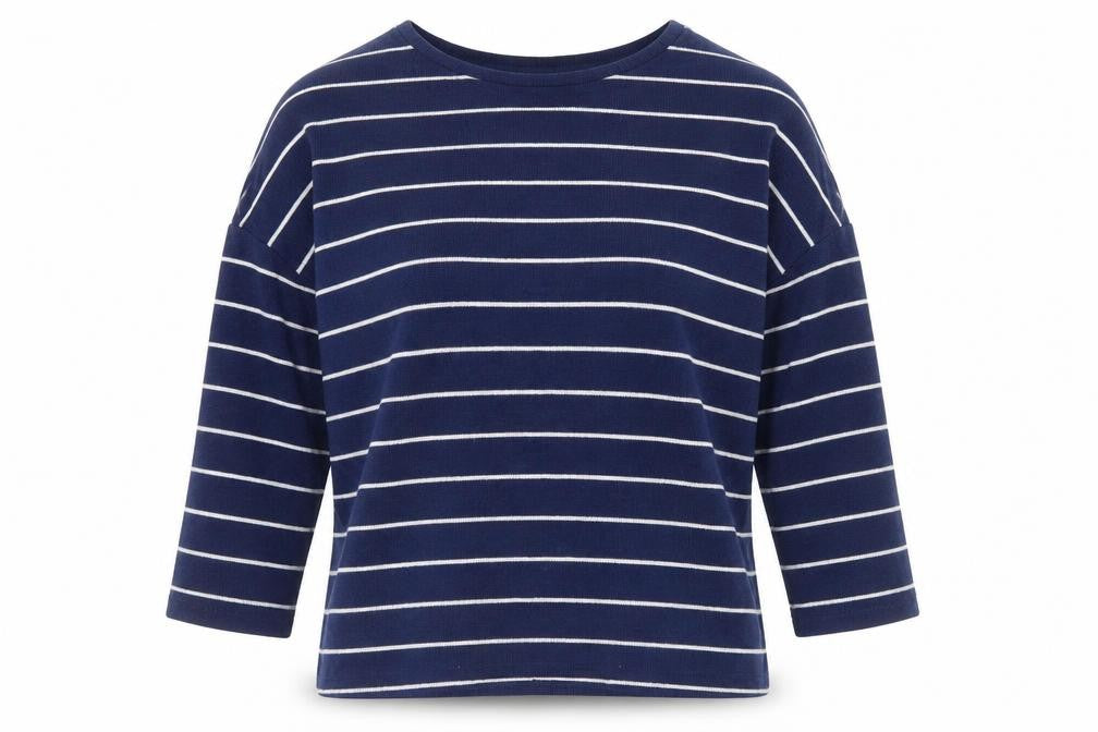 TU Womens Blue Striped Knit Pullover Jumper Size 14