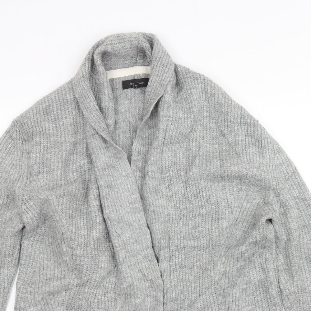River Island Womens Grey  Knit Cardigan Jumper Size S