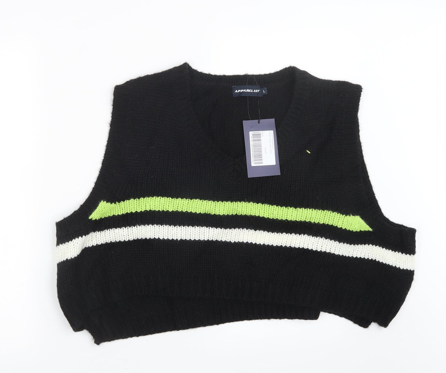 Apparel XTT Womens Black  Knit Pullover Jumper Size L