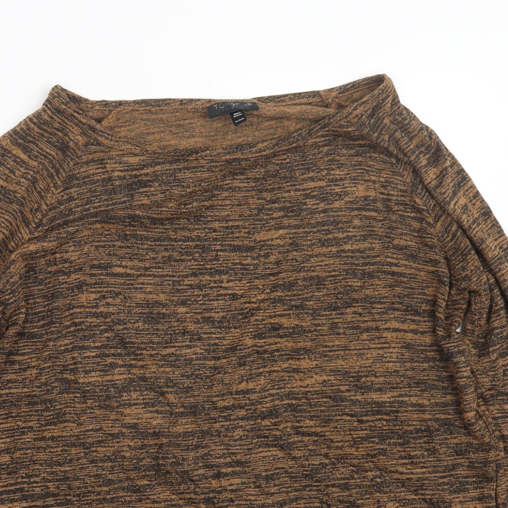 Topshop Womens Black Geometric  Pullover Jumper Size 10