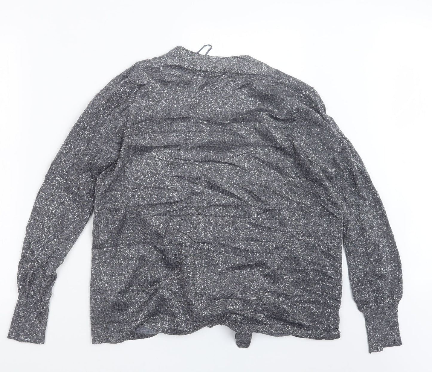 M&Co Womens Silver  Knit Cardigan Jumper Size M
