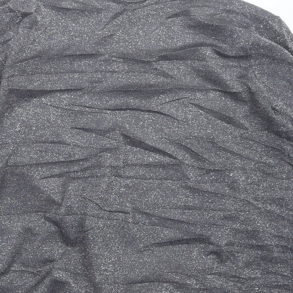 M&Co Womens Silver  Knit Cardigan Jumper Size M