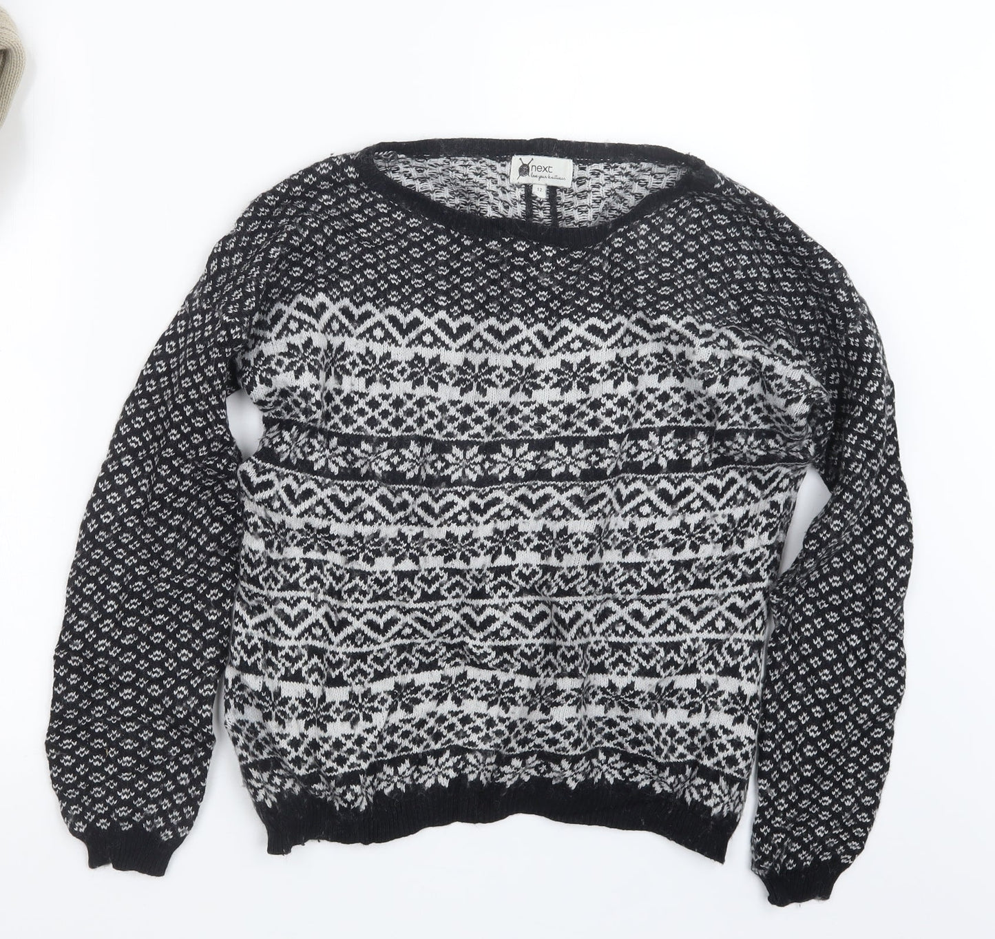 NEXT Womens Black  Knit Pullover Jumper Size 12