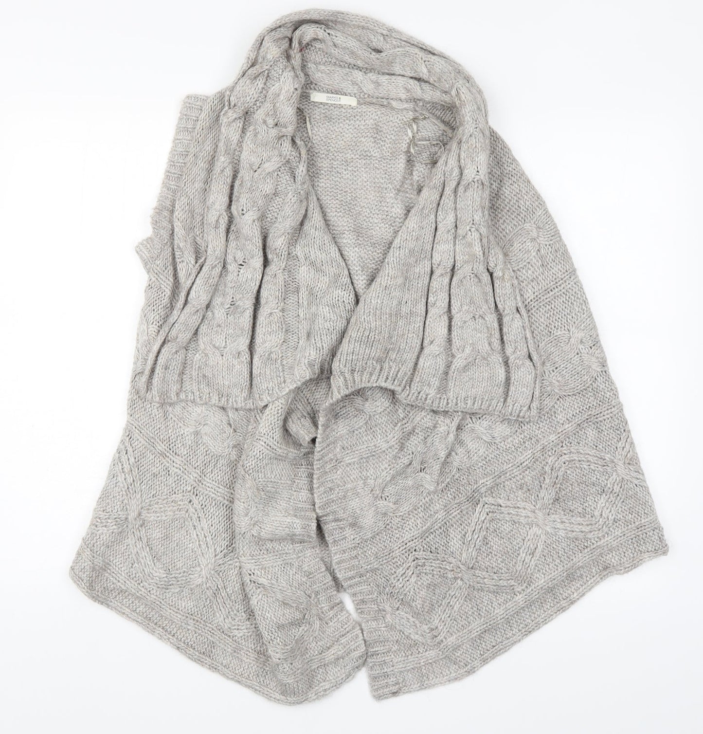 Marks and Spencer Womens Grey  Knit Cardigan Jumper Size 12
