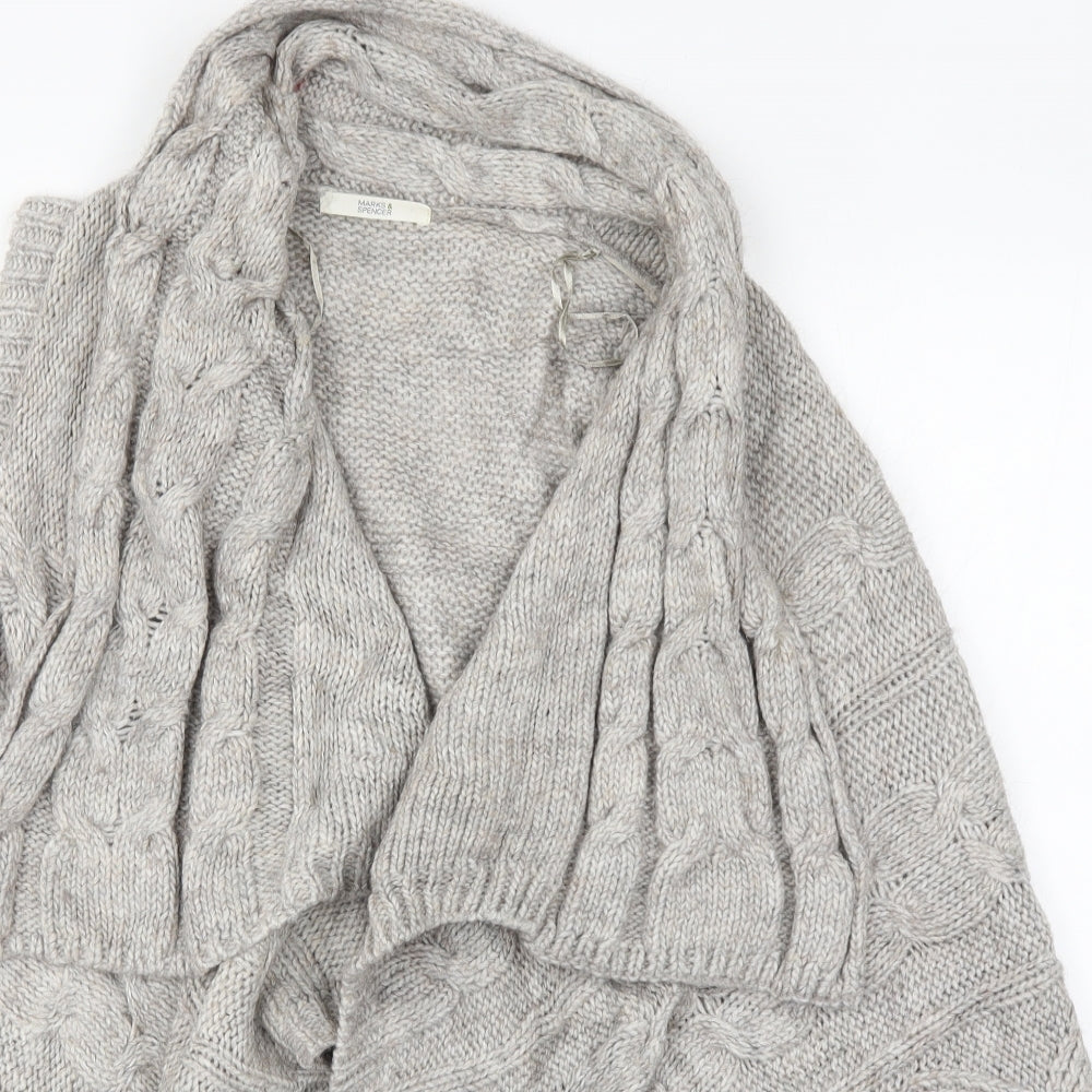 Marks and Spencer Womens Grey  Knit Cardigan Jumper Size 12