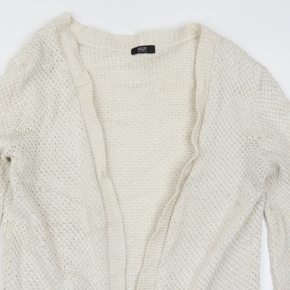 F&F Womens Beige  Knit Cardigan Jumper Size 14
