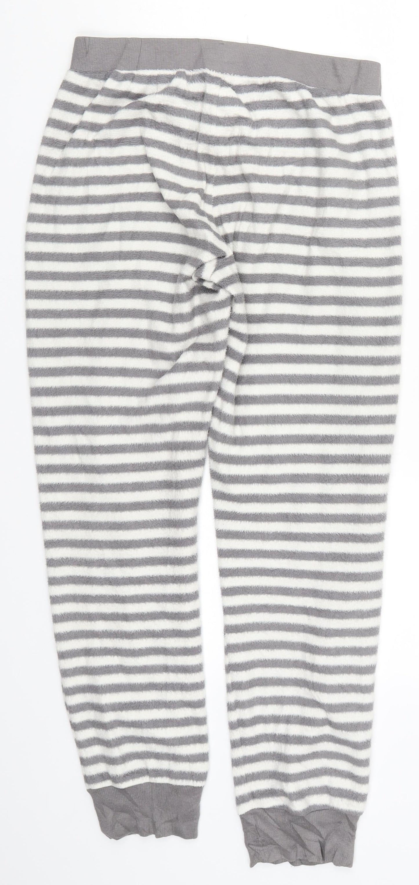 Marks and Spencer Womens Grey Striped  Trousers  Size 6 L27 in - Loungewear