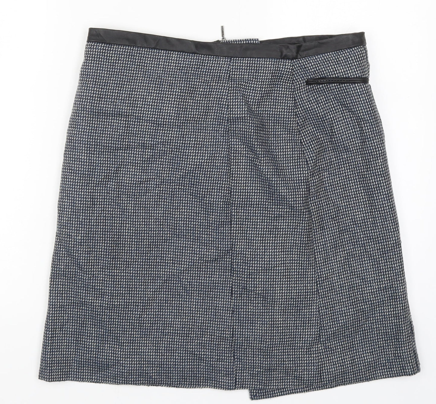 TU Womens Blue Geometric  A-Line Skirt Size 12