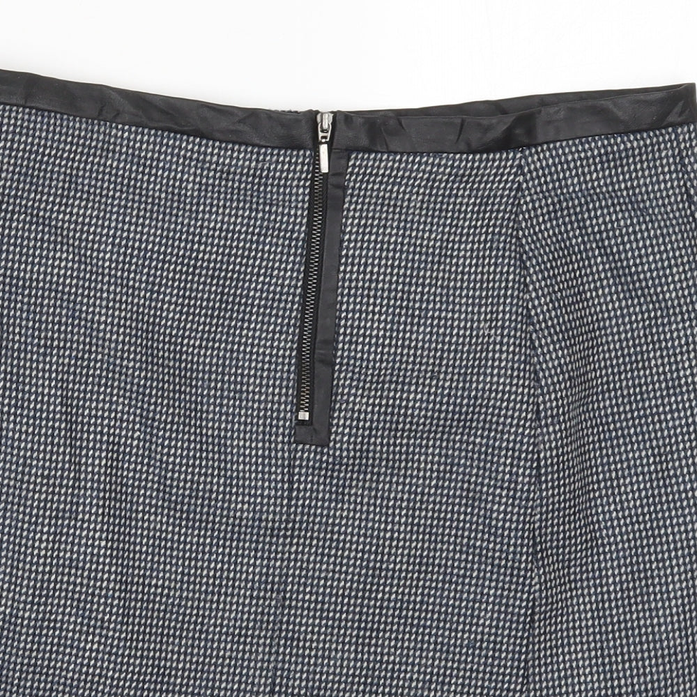 TU Womens Blue Geometric  A-Line Skirt Size 12