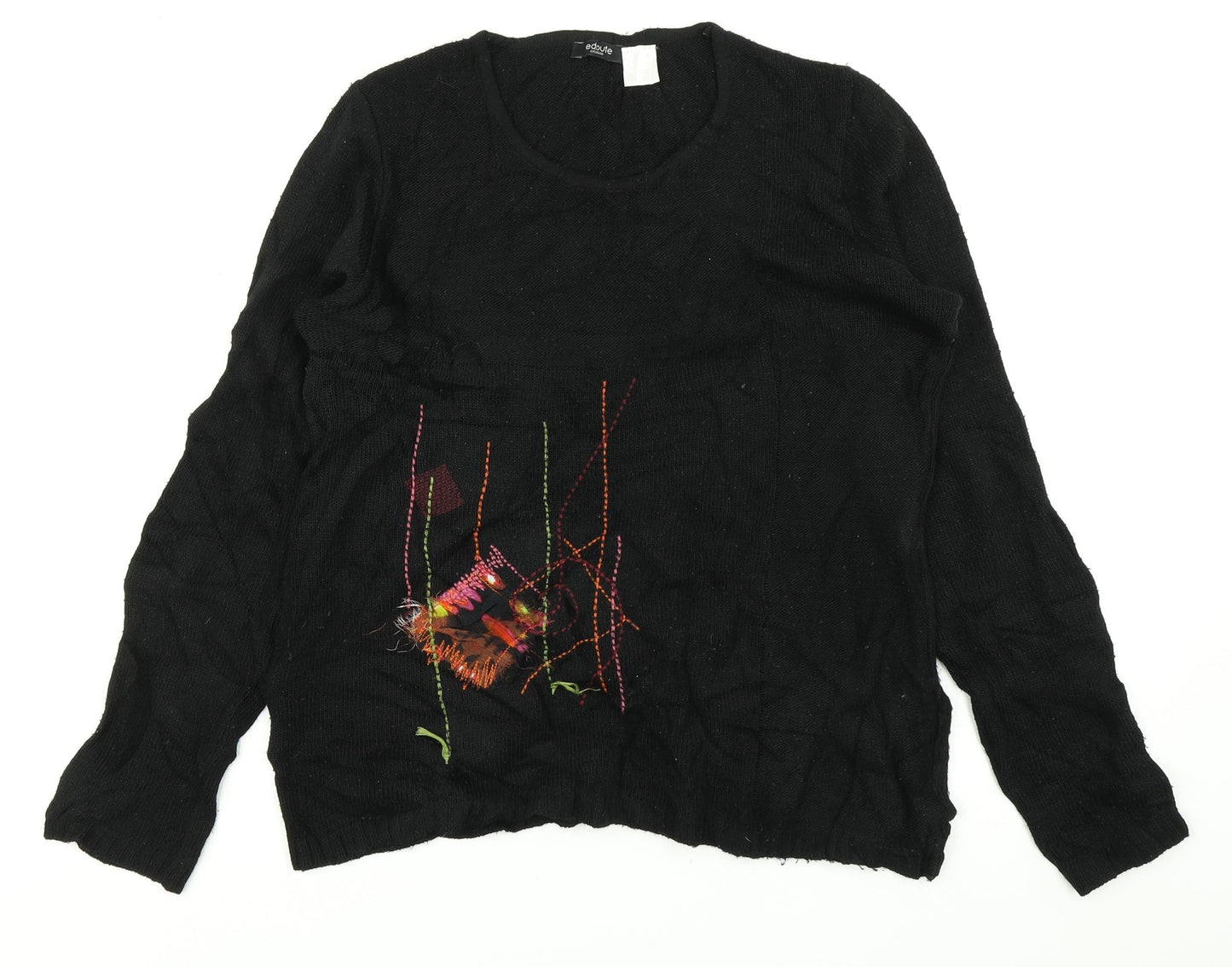 Redoute Womens Black  Knit Pullover Jumper Size 14