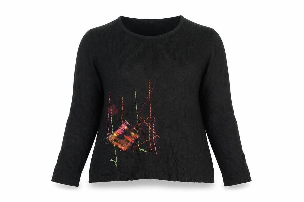 Redoute Womens Black  Knit Pullover Jumper Size 14