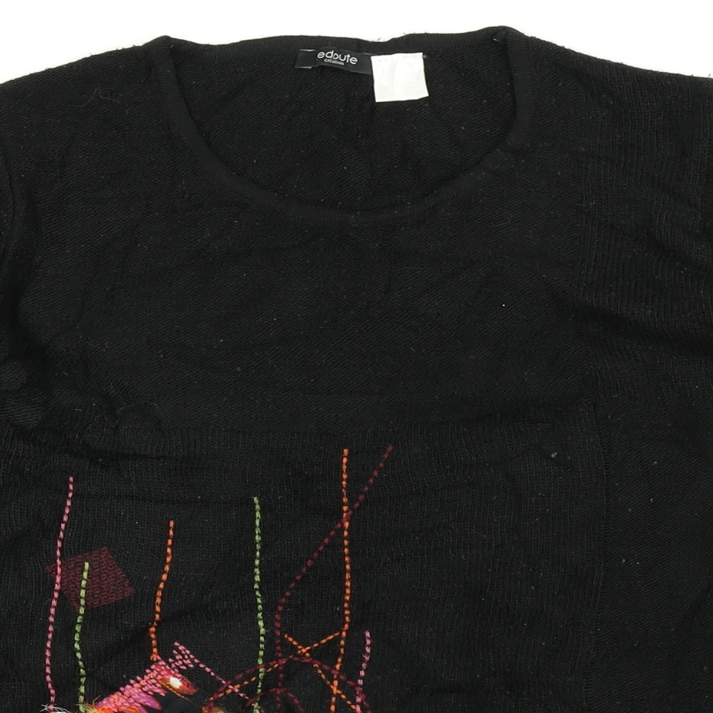 Redoute Womens Black  Knit Pullover Jumper Size 14