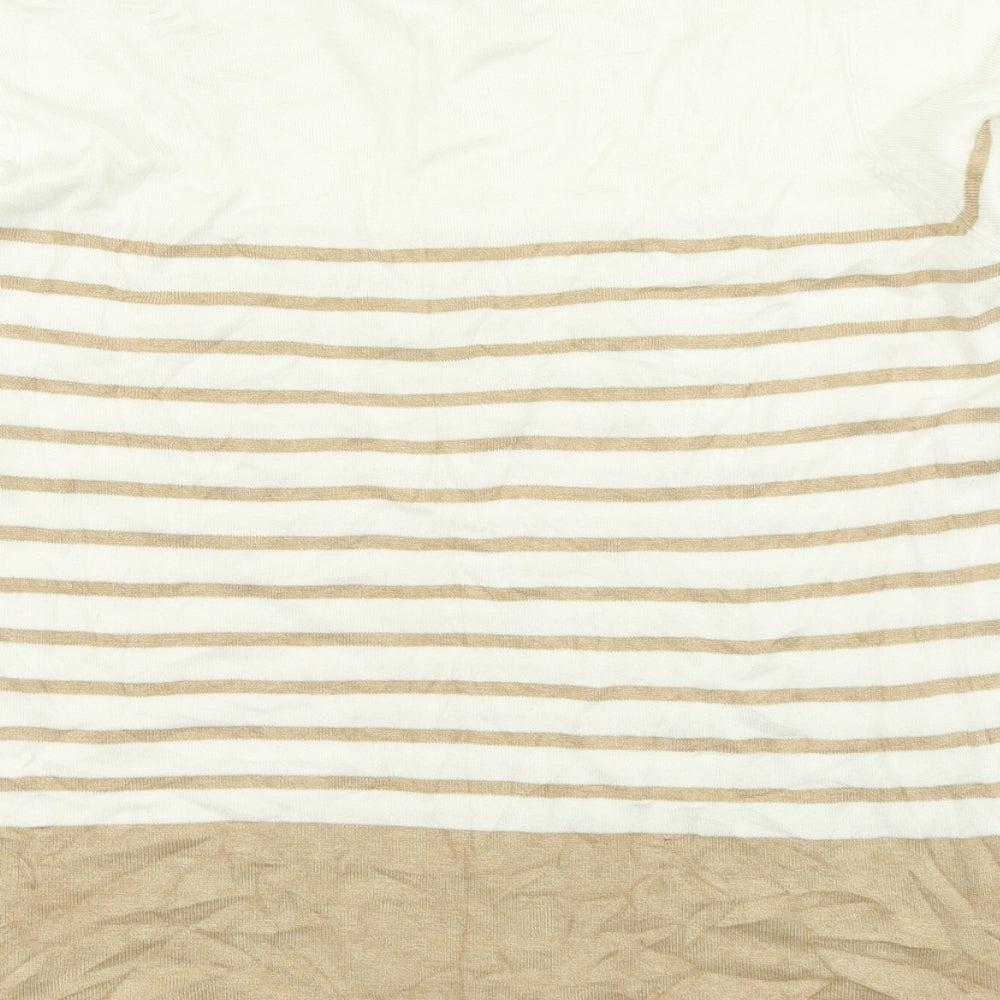 Bonmarché Womens Brown Striped Knit Pullover Jumper Size L