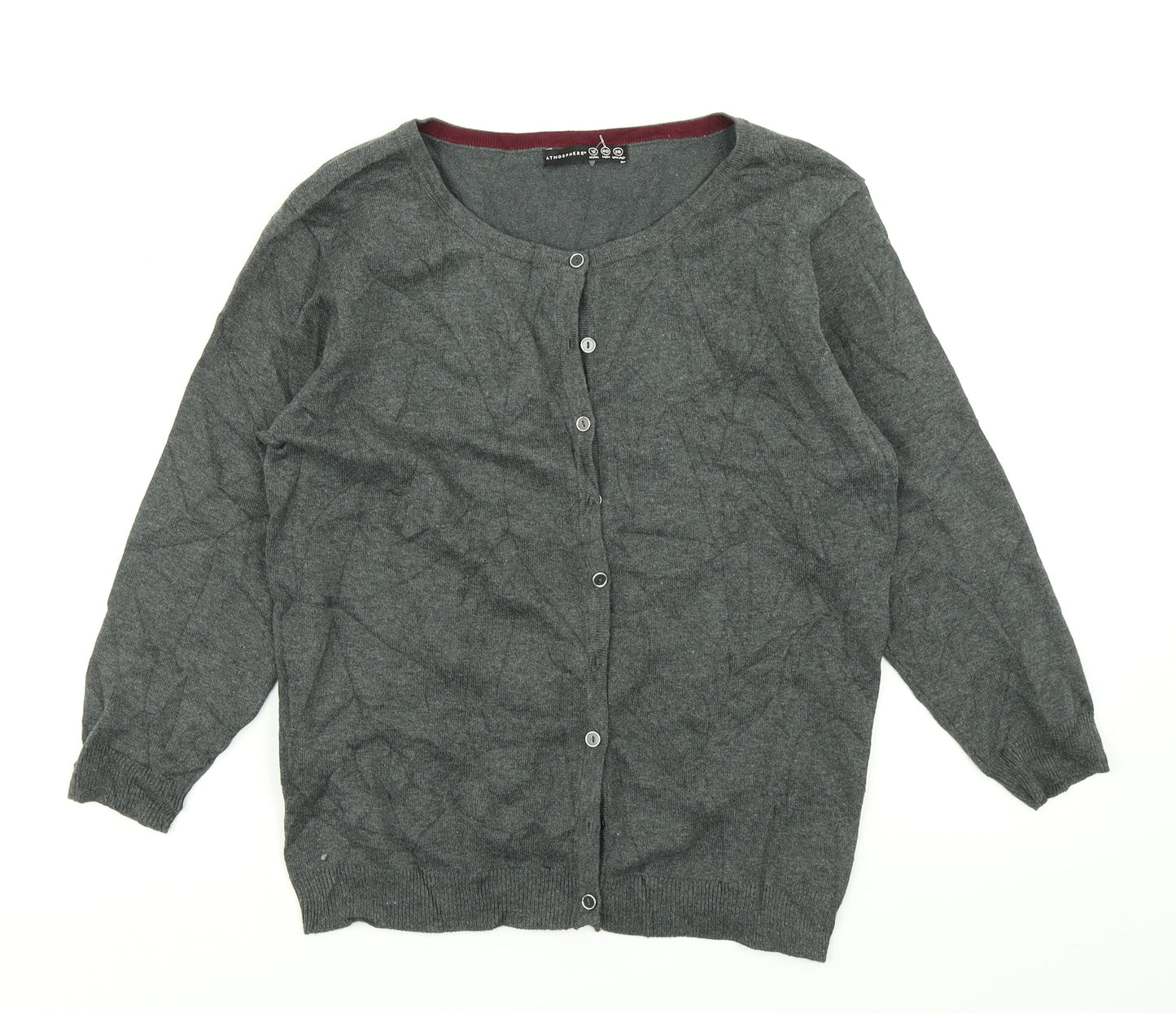 Atmosphere Womens Grey  Knit Cardigan Jumper Size 12